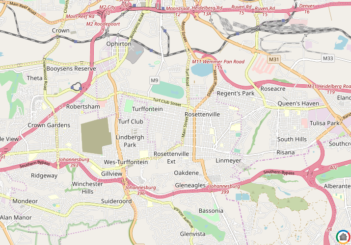 Map location of Kenilworth - JHB